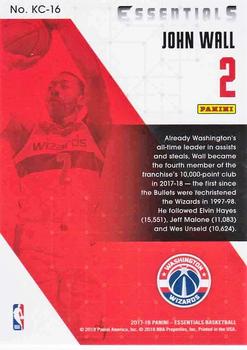 2017-18 Panini Essentials - Kings of the Court #KC-16 John Wall Back