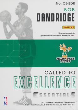 2017-18 Panini Essentials - Called to Excellence #CE-BDR Bob Dandridge Back