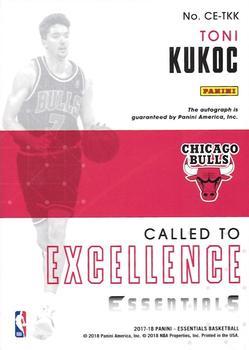 2017-18 Panini Essentials - Called to Excellence Gold #CE-TKK Toni Kukoc Back