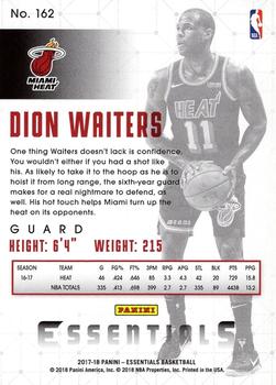 2017-18 Panini Essentials - Retail #162 Dion Waiters Back