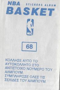 1991-92 Panini Stickers (Greek) #68 Sam Mitchell Back