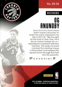 2017-18 Panini Essentials - Essential Rookies #ER-35 OG Anunoby Back