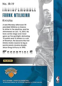 2017-18 Panini Essentials - Indispensable Rookies #IR-19 Frank Ntilikina Back