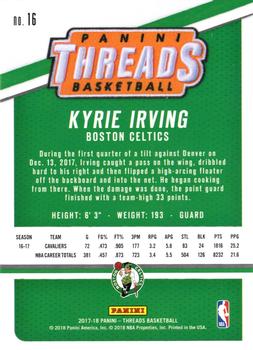 2017-18 Panini Threads #16 Kyrie Irving Back