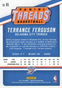 2017-18 Panini Threads #85 Terrance Ferguson Back