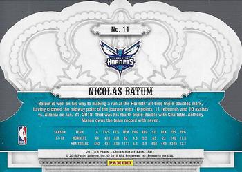 2017-18 Panini Crown Royale #11 Nicolas Batum Back