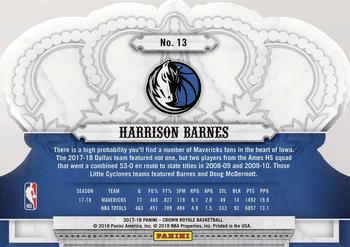 2017-18 Panini Crown Royale #13 Harrison Barnes Back
