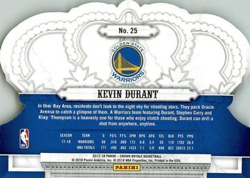 2017-18 Panini Crown Royale #25 Kevin Durant Back