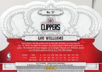 2017-18 Panini Crown Royale #37 Lou Williams Back