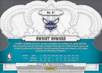 2017-18 Panini Crown Royale #41 Dwight Howard Back