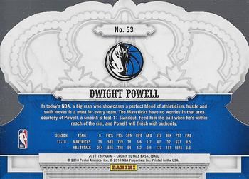 2017-18 Panini Crown Royale #53 Dwight Powell Back