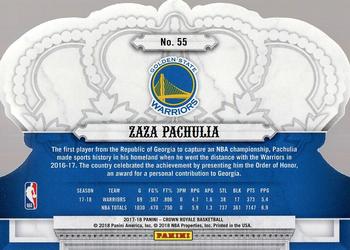 2017-18 Panini Crown Royale #55 Zaza Pachulia Back