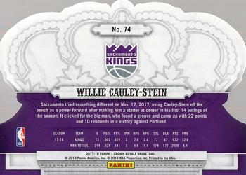 2017-18 Panini Crown Royale #74 Willie Cauley-Stein Back