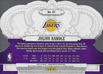 2017-18 Panini Crown Royale #87 Julius Randle Back