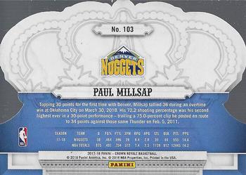 2017-18 Panini Crown Royale #103 Paul Millsap Back