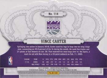 2017-18 Panini Crown Royale #114 Vince Carter Back