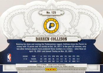 2017-18 Panini Crown Royale #125 Darren Collison Back