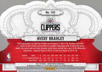 2017-18 Panini Crown Royale #143 Avery Bradley Back