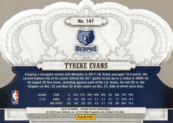 2017-18 Panini Crown Royale #147 Tyreke Evans Back