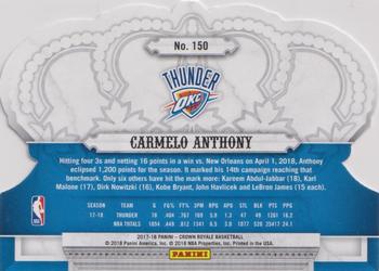 2017-18 Panini Crown Royale #150 Carmelo Anthony Back