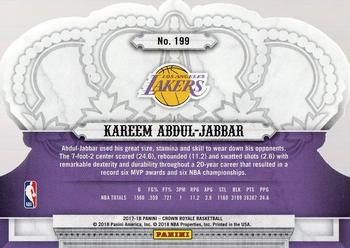 2017-18 Panini Crown Royale #199 Kareem Abdul-Jabbar Back