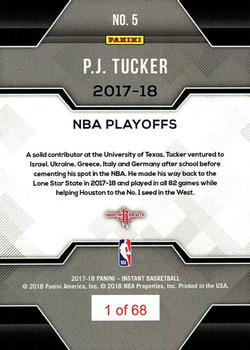 2017-18 Panini Instant NBA Playoffs #5 P.J. Tucker Back