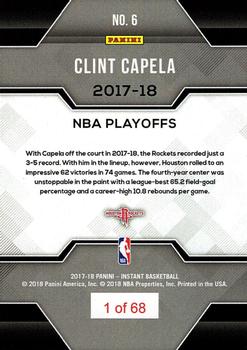 2017-18 Panini Instant NBA Playoffs #6 Clint Capela Back