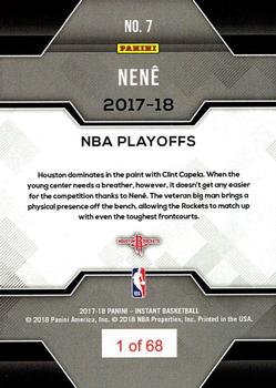 2017-18 Panini Instant NBA Playoffs #7 Nene Back