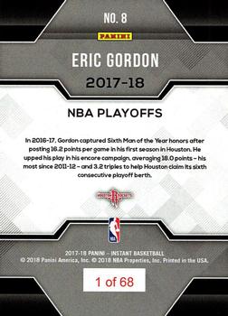 2017-18 Panini Instant NBA Playoffs #8 Eric Gordon Back