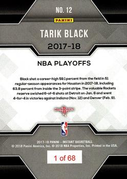 2017-18 Panini Instant NBA Playoffs #12 Tarik Black Back