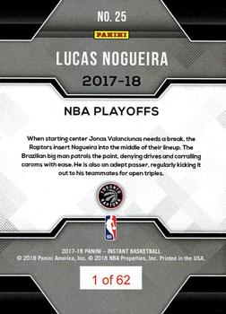 2017-18 Panini Instant NBA Playoffs #25 Lucas Nogueira Back