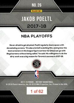 2017-18 Panini Instant NBA Playoffs #26 Jakob Poeltl Back