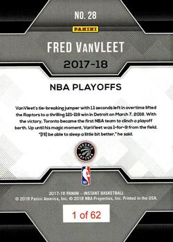 2017-18 Panini Instant NBA Playoffs #28 Fred VanVleet Back