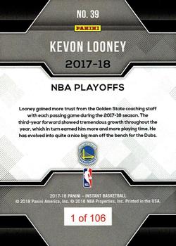 2017-18 Panini Instant NBA Playoffs #39 Kevon Looney Back