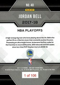 2017-18 Panini Instant NBA Playoffs #40 Jordan Bell Back