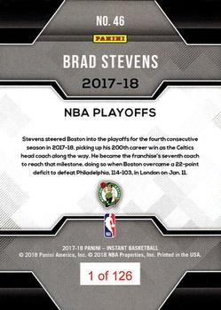 2017-18 Panini Instant NBA Playoffs #46 Brad Stevens Back