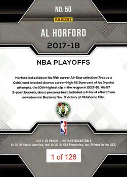 2017-18 Panini Instant NBA Playoffs #50 Al Horford Back