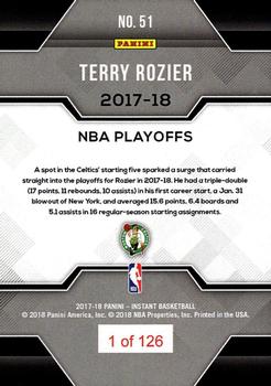 2017-18 Panini Instant NBA Playoffs #51 Terry Rozier Back