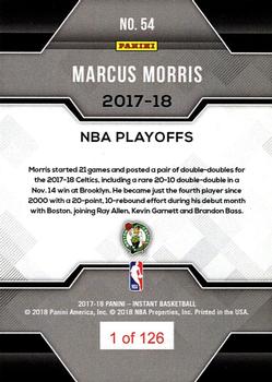 2017-18 Panini Instant NBA Playoffs #54 Marcus Morris Back