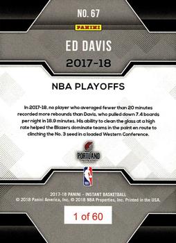 2017-18 Panini Instant NBA Playoffs #67 Ed Davis Back