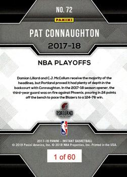 2017-18 Panini Instant NBA Playoffs #72 Pat Connaughton Back