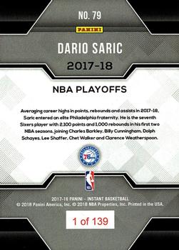 2017-18 Panini Instant NBA Playoffs #79 Dario Saric Back