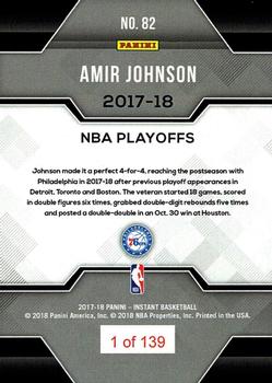 2017-18 Panini Instant NBA Playoffs #82 Amir Johnson Back