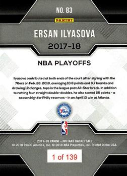 2017-18 Panini Instant NBA Playoffs #83 Ersan Ilyasova Back