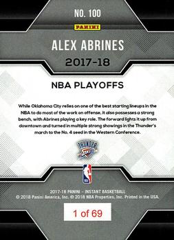 2017-18 Panini Instant NBA Playoffs #100 Alex Abrines Back