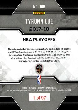 2017-18 Panini Instant NBA Playoffs #106 Tyronn Lue Back