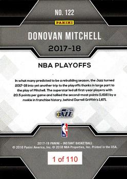 2017-18 Panini Instant NBA Playoffs #122 Donovan Mitchell Back