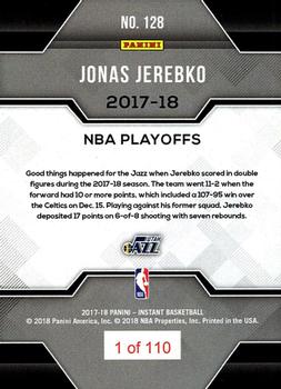 2017-18 Panini Instant NBA Playoffs #128 Jonas Jerebko Back