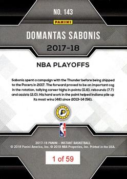 2017-18 Panini Instant NBA Playoffs #143 Domantas Sabonis Back
