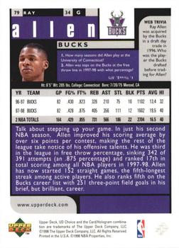 1998-99 UD Choice Preview #79 Ray Allen Back